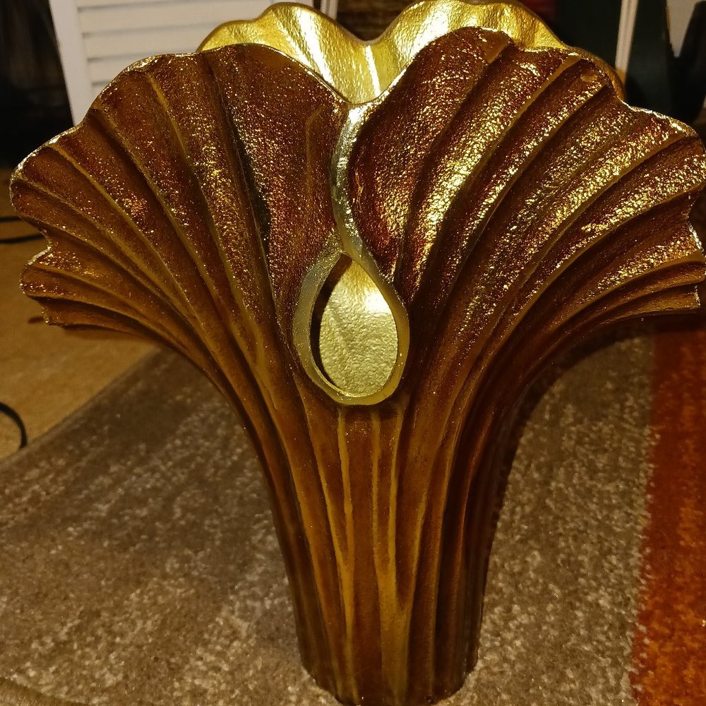 Enamel Ginko biloba dry vase